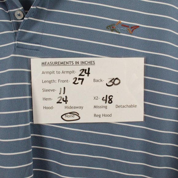 Greg Norman For Tasso Elba Five Iron Blue Striped Golf Polo Collared Shirt Large - Picture 8 of 8